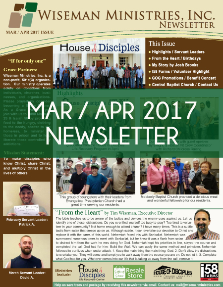 Mar Apr 2017 Newsletter