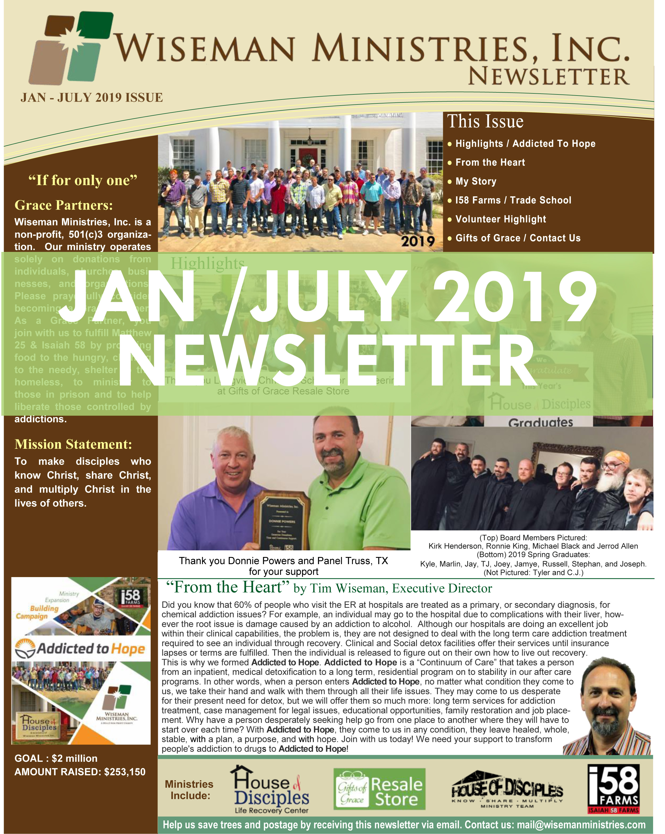 JAN JULY 2019 Newsletter