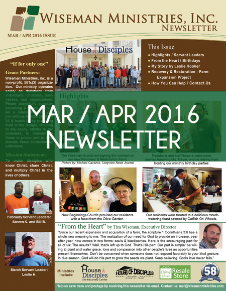 Mar Apr 2016 Newsletter