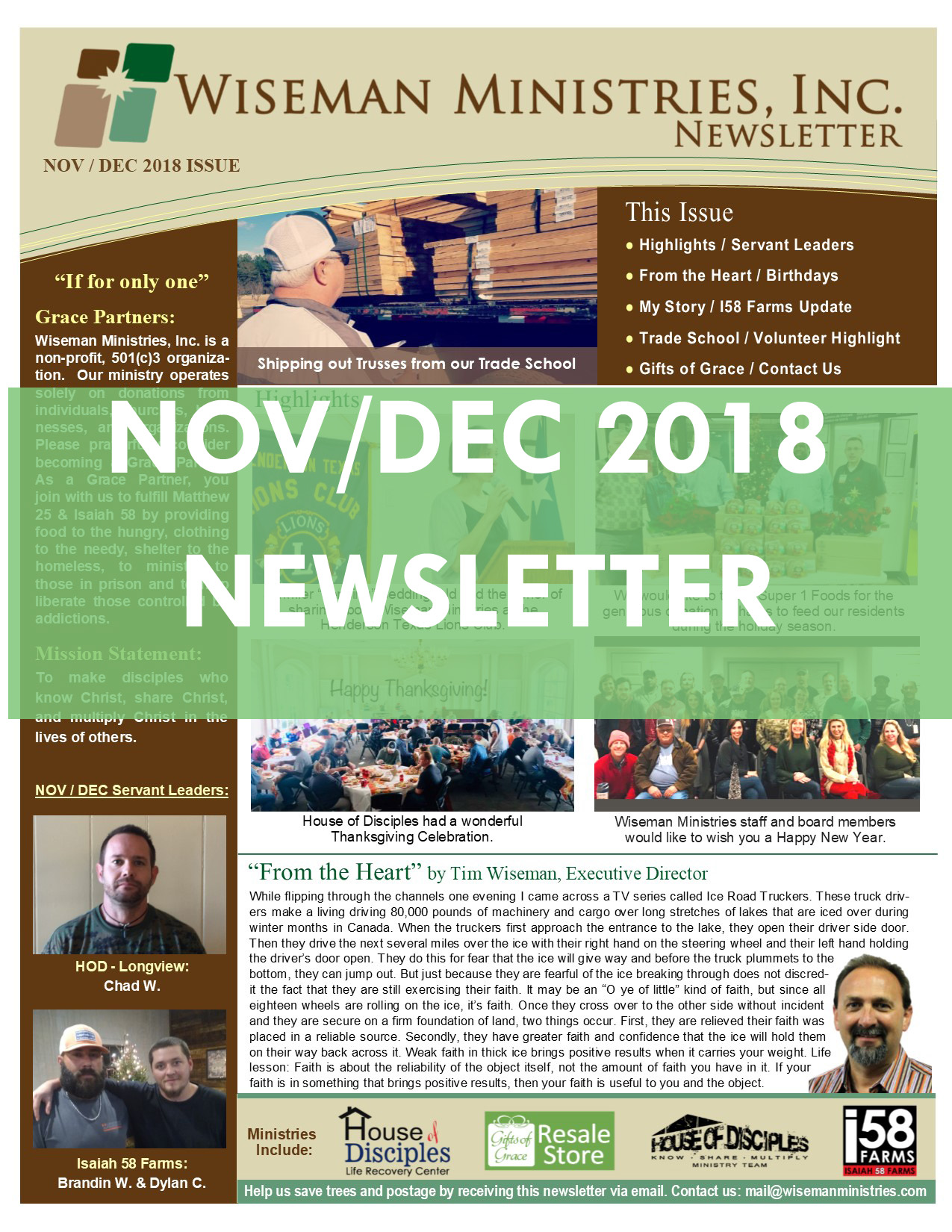 NOV DEC 2018 Newsletter